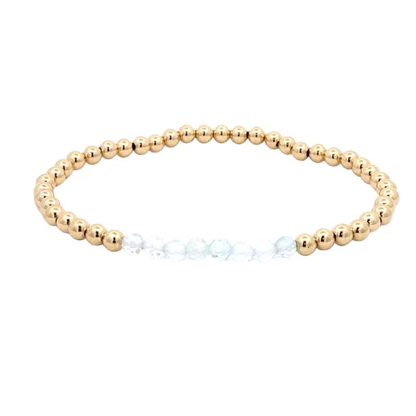 White Topaz Birthstone Bar Bead Bracelet Image 2 Graham Jewelers Wayzata, MN