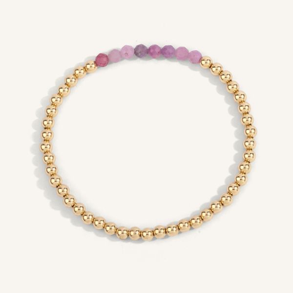 Ruby July Birthstone Bar Bead Bracelet Graham Jewelers Wayzata, MN