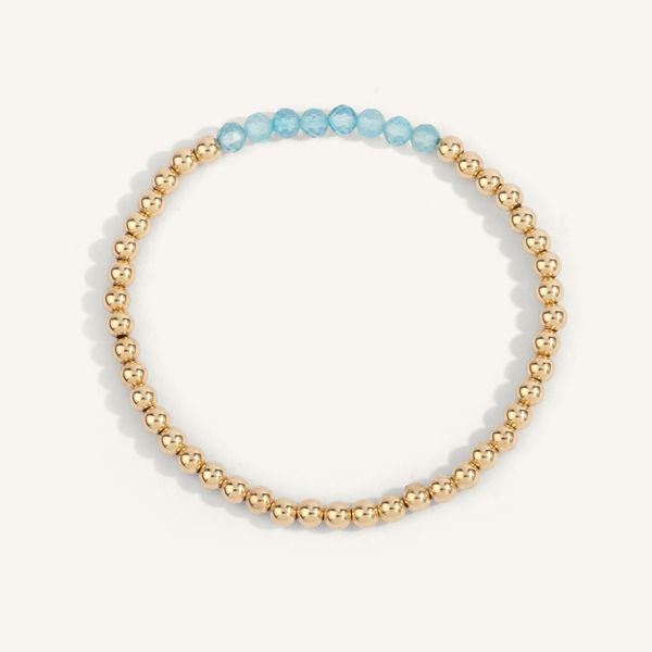 Blue Topaz December Birthstone Bar Bead Bracelet Graham Jewelers Wayzata, MN