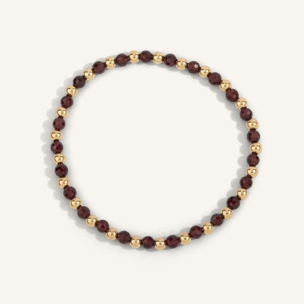 Garnet & 14kt Gold Filled Harmony Gemstone Bead Bracelet Graham Jewelers Wayzata, MN