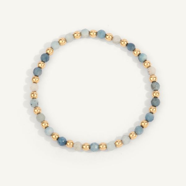 Aquamarine & 14kt Gold Filled Harmony Gemstone Bead Bracelet Graham Jewelers Wayzata, MN