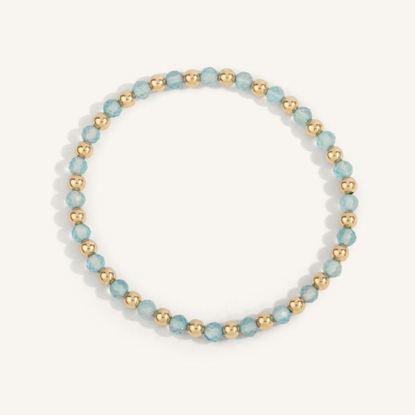 Blue Topaz & 14kt Gold Filled Harmony Gemstone Bead Bracelet Graham Jewelers Wayzata, MN
