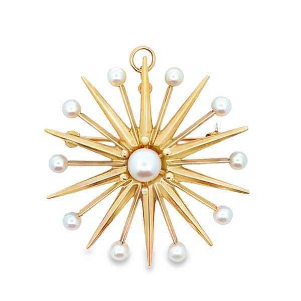 ESTATE 14ky Pearl Starburst Brooch Graham Jewelers Wayzata, MN