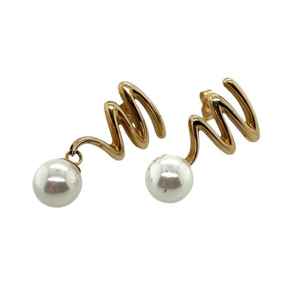 ESTATE 14ky pearl free form earrings Graham Jewelers Wayzata, MN
