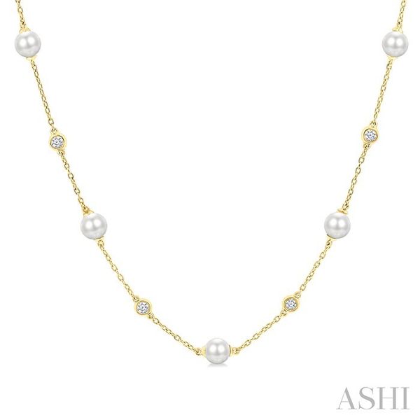 Pearl & Diamond Station Necklace Graham Jewelers Wayzata, MN