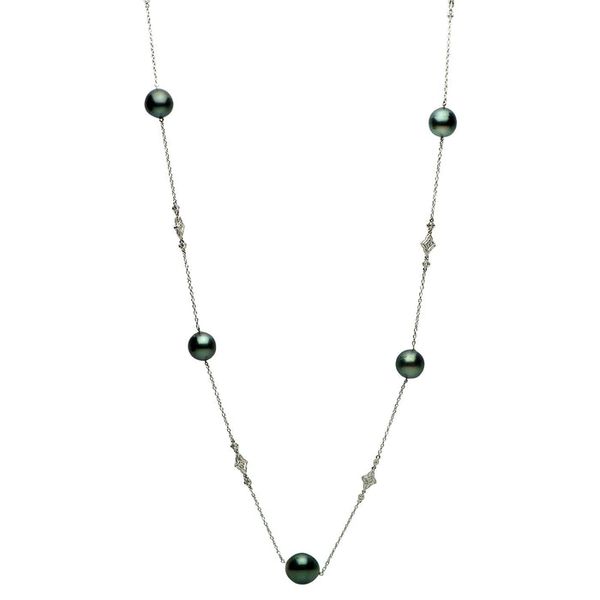 Tahitian Pearl and Diamond Tincup Necklace Graham Jewelers Wayzata, MN