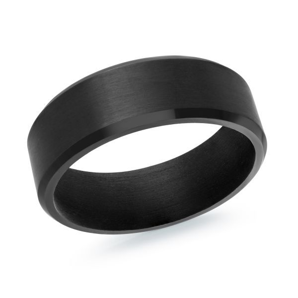 Satin Finished & Beveled Black Tantalum Wedding Band Graham Jewelers Wayzata, MN