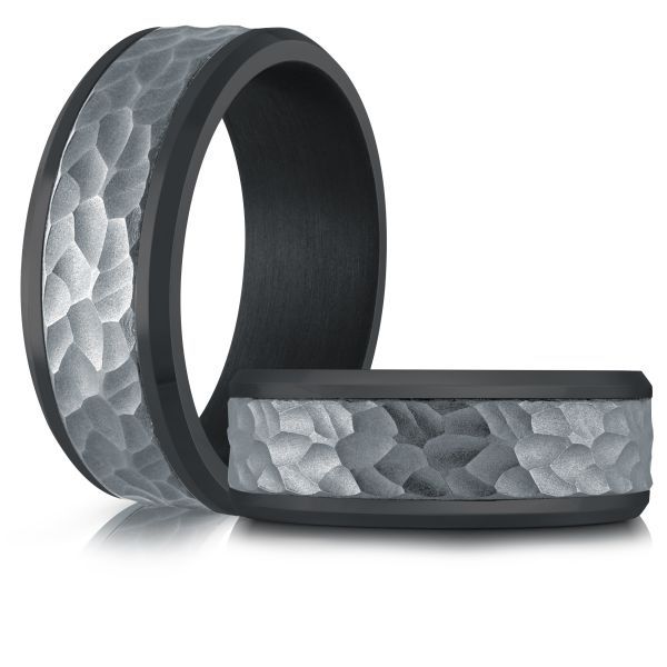 Hammered Titanium Sleve Tantalum Wedding Band Image 2 Graham Jewelers Wayzata, MN