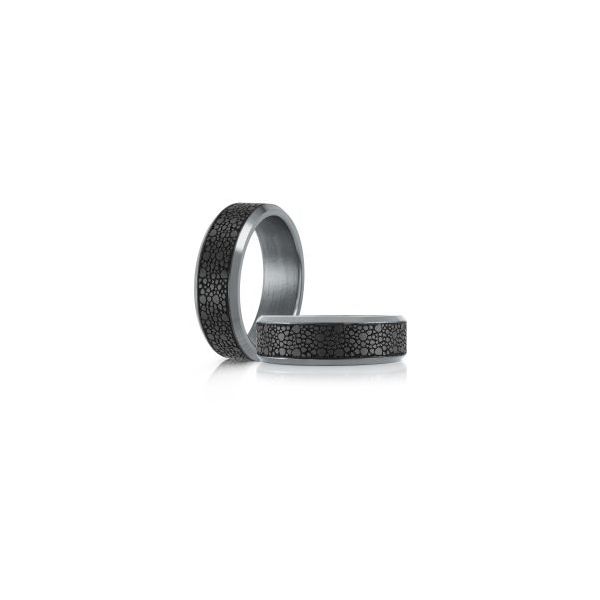 Pebbled Carbon Fibre & Tantalum Ring. Image 2 Graham Jewelers Wayzata, MN