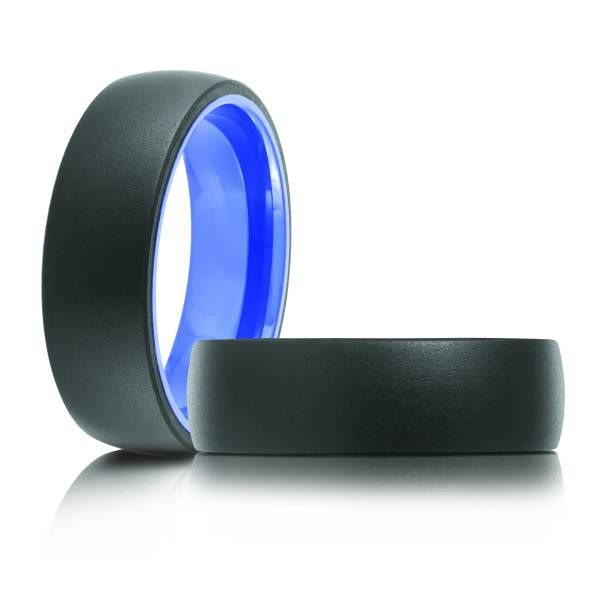 Sleek Matt Black & Polished Cobalt Blue Tungsten Wedding Band Image 2 Graham Jewelers Wayzata, MN