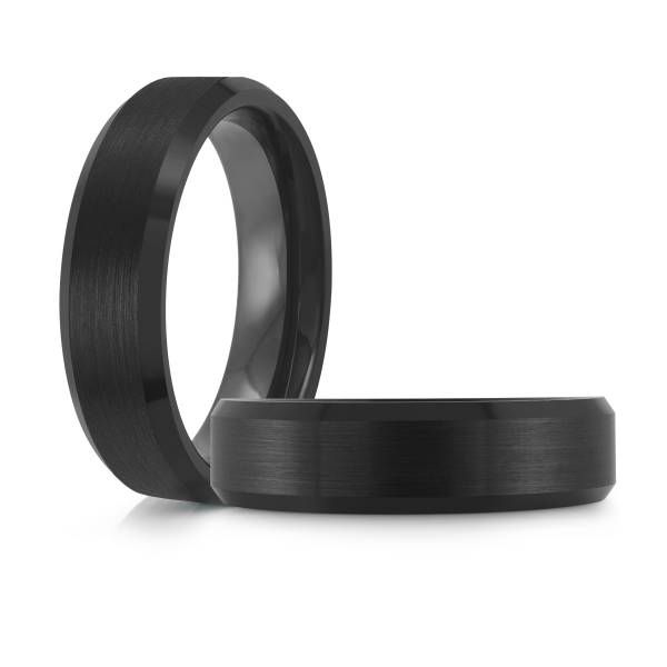 Obsidian Black Tungsten Wedding Band Image 2 Graham Jewelers Wayzata, MN