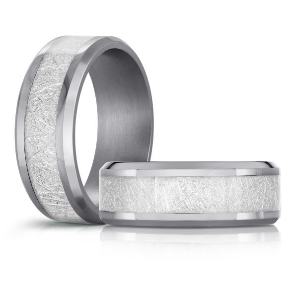 Tantalum & Silver Carbon Fiber Wedding Band Image 2 Graham Jewelers Wayzata, MN