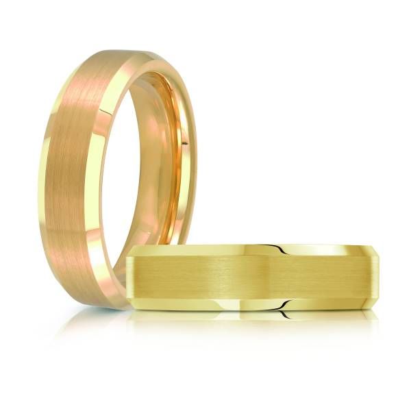 Satin Finish Yellow Tungsten Wedding Band Image 2 Graham Jewelers Wayzata, MN