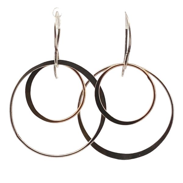 ESTATE Sterling Silver/14k TT Interlock Dangle earrings Graham Jewelers Wayzata, MN