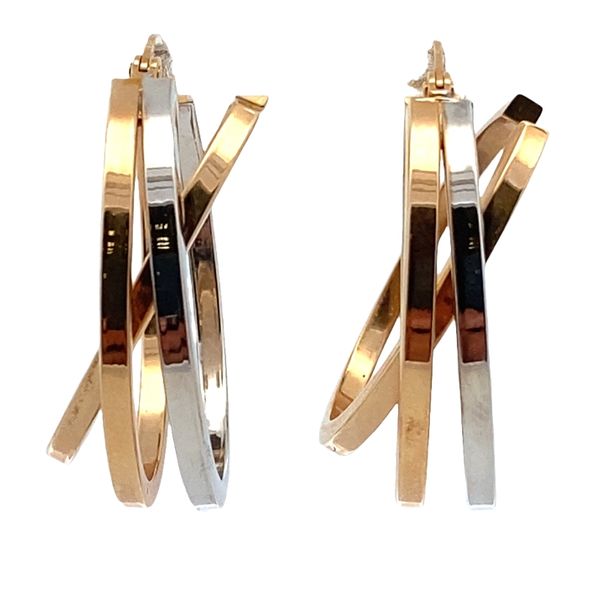 ESTATE 14k TT Interlock Open Oblong Hoops Graham Jewelers Wayzata, MN