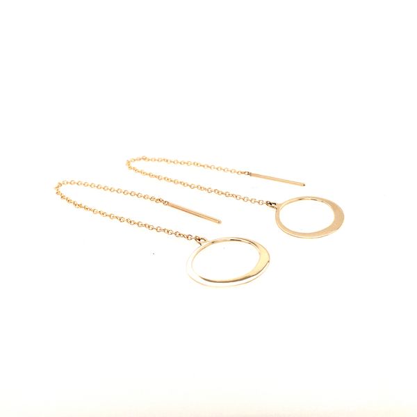 Toby Pomeroy 14ky EcoGold 15mm Threader 70mm long Earrings Graham Jewelers Wayzata, MN