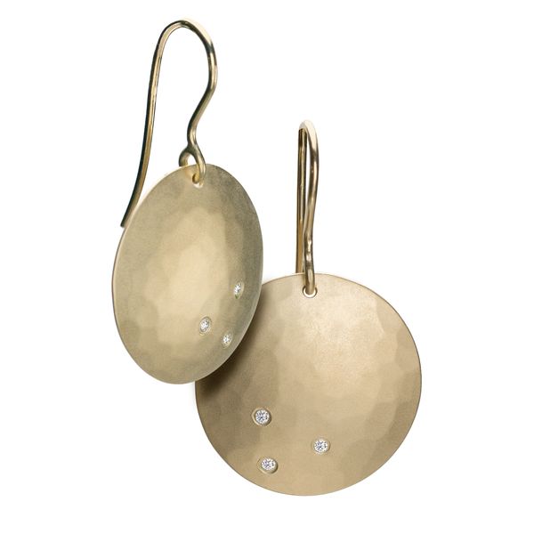 Toby Pomeroy 14K Yellow EcoGold and EcoSilver .06ctw dia Twilight full moon earrings Graham Jewelers Wayzata, MN
