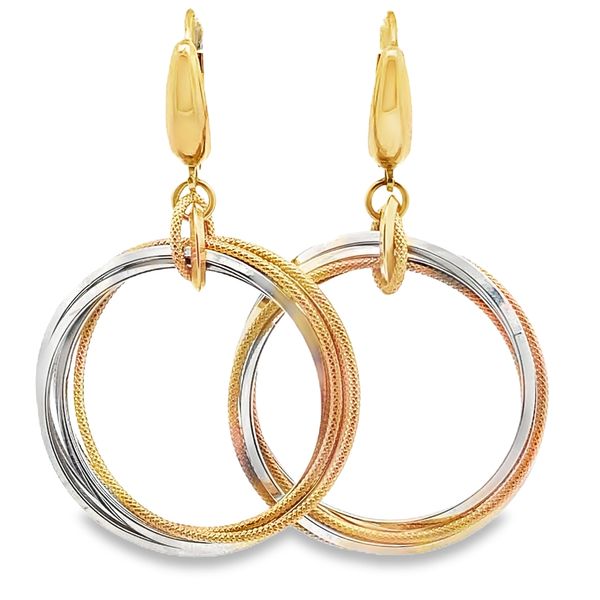 ESTATE 14k TT Interlocking Multi-Hoop Dangle Earrings Graham Jewelers Wayzata, MN