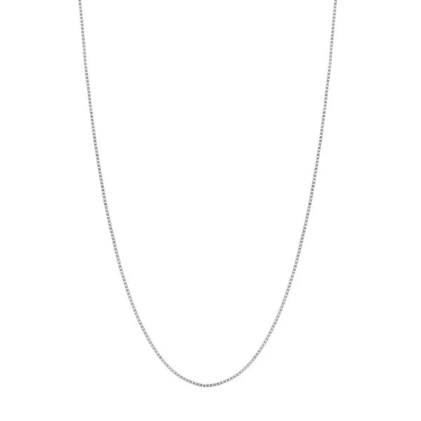 14 Karat White Gold 0.66mm Adjustable Box Chain with Lobster Clasp Graham Jewelers Wayzata, MN