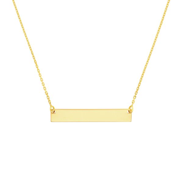14ky  bar necklace w/Adjustable chain 18