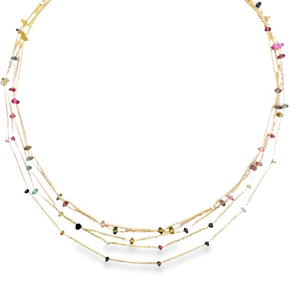 ESTATE 14ky Multi-Color Tourmaline Layered Necklace Graham Jewelers Wayzata, MN