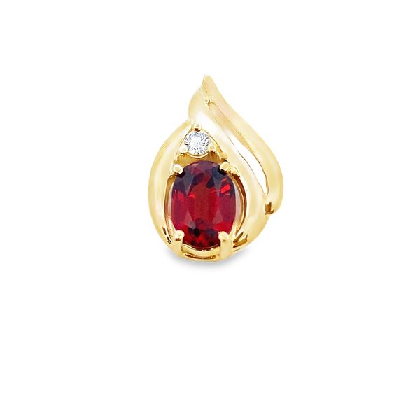 ESTATE 14ky 1.16ct garnet pendant with .03ct dia I1 K Graham Jewelers Wayzata, MN