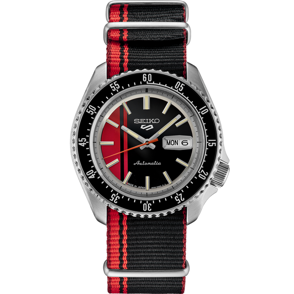 Seiko 5 Sports Red and  Black Watch Graham Jewelers Wayzata, MN