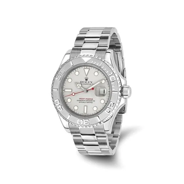 Rolex Steel 40mm Yachtmaster Silver Dial Platinum Bezel Model 16622 Ser# K473709 Pre-owned Graham Jewelers Wayzata, MN