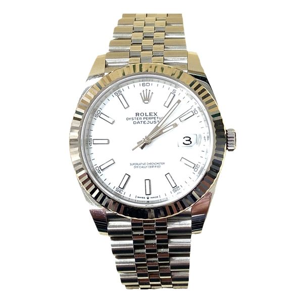 Preowned Rolex DateJust 41MM Stainless Steel & 18 Karat Fluted Bezel Watch Graham Jewelers Wayzata, MN