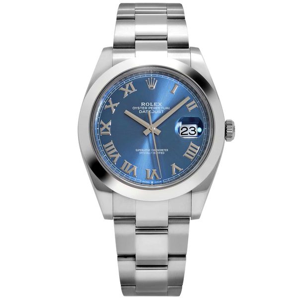 Preowned Rolex Datejust 41MM Stainless Steel Blue Roman Dial Oyster Graham Jewelers Wayzata, MN