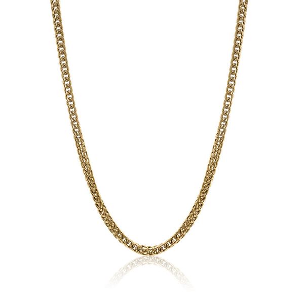 Italgem Gold IP-S Steel 5mm round Franco Chain 24