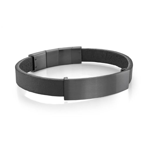 Black Leather Bracelet Graham Jewelers Wayzata, MN