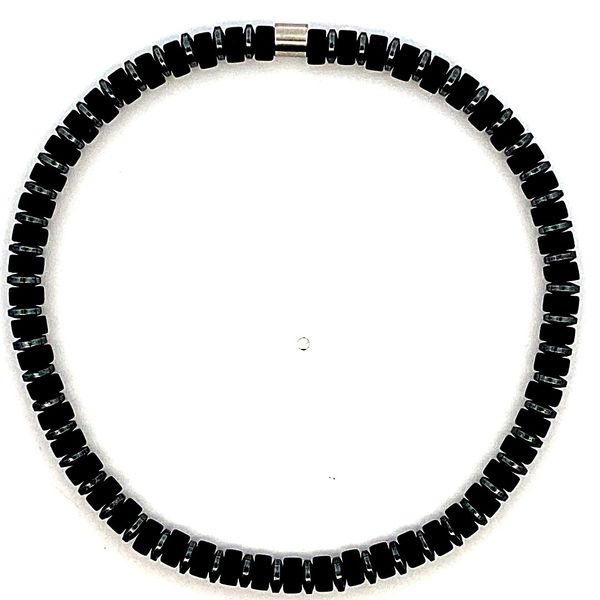 Stretch Bracelet with Alternating Black Agate and Hematite Graham Jewelers Wayzata, MN