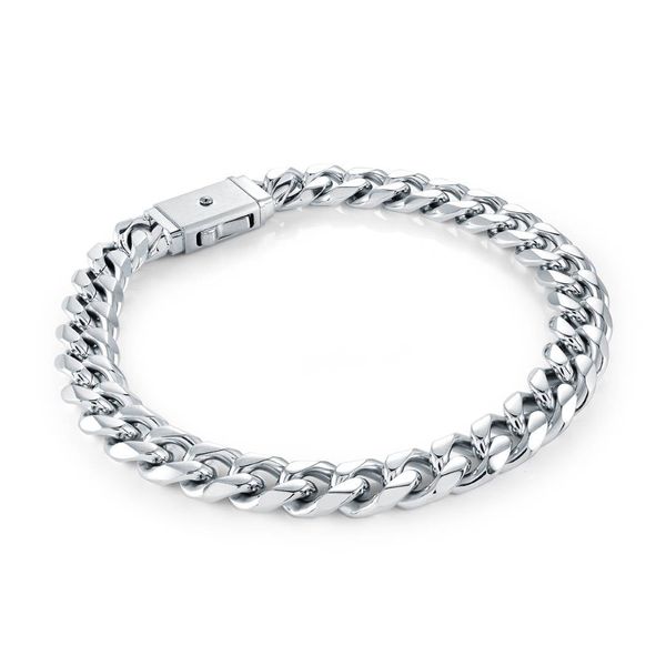 Stainless Steel Polished Square Curb Bracelet Graham Jewelers Wayzata, MN