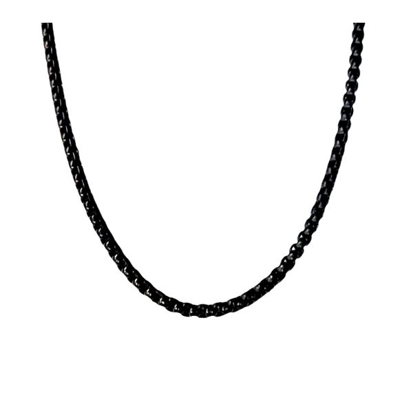 GunMetal Stainless steel Matte Finsh 2.5mm round box chain 24 inch Graham Jewelers Wayzata, MN