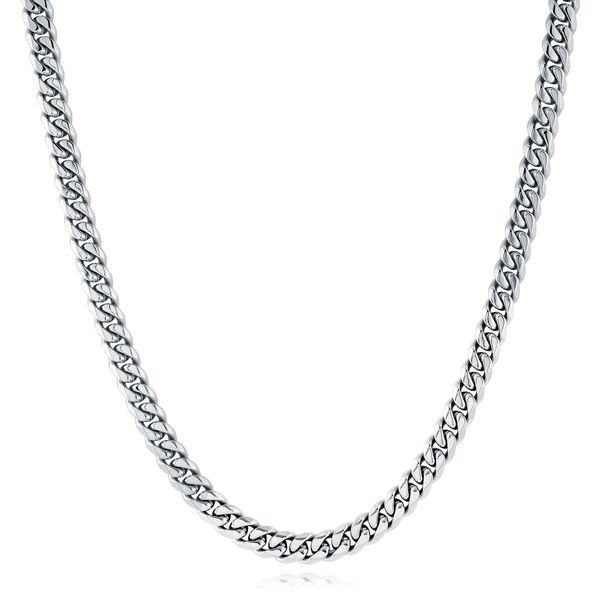 Italgem Stainless Steel 7.7mm curb Key-Clasp chain 22 inch Graham Jewelers Wayzata, MN