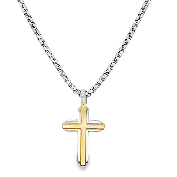 Italgem Stainless Steel Gold-IP Mini Cross necklace 20 inch Graham Jewelers Wayzata, MN