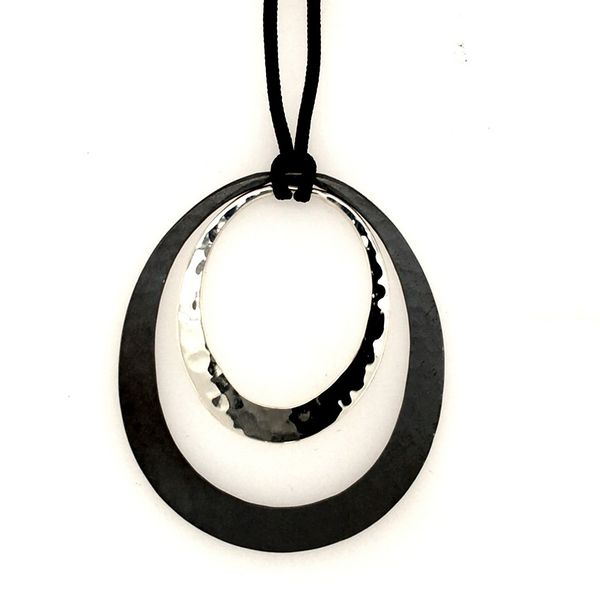 EcoSilver 48mm matte black/34mm oval Lunar Eclipse pendant adjustable Graham Jewelers Wayzata, MN