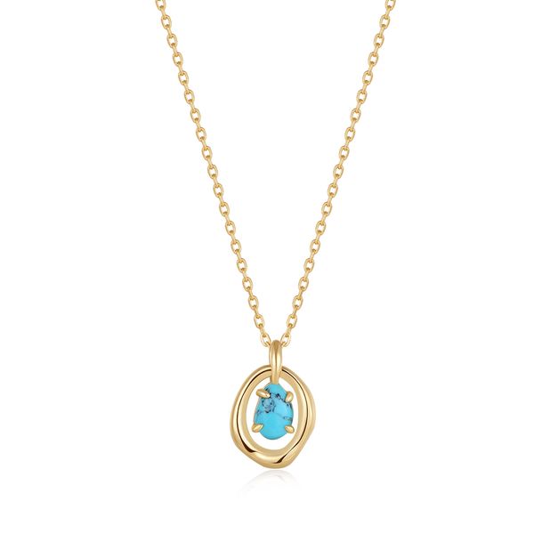 Ania Haie Turquoise Wave Circle Pendant Necklace Graham Jewelers Wayzata, MN