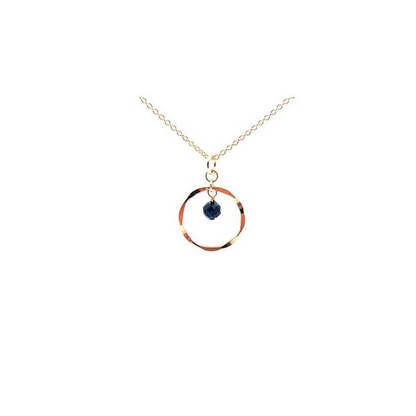 Gold filled sapphire hammered hoop pendants Graham Jewelers Wayzata, MN