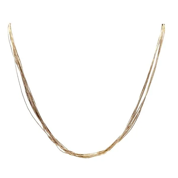 Sterling silver 10 strand silver tubes necklace 24