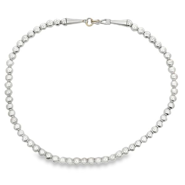 ESTATE Sterling Silver Small Ball Bead Necklace 15