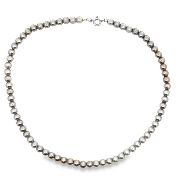 ESTATE Sterling Silver Small Bead Necklace 16