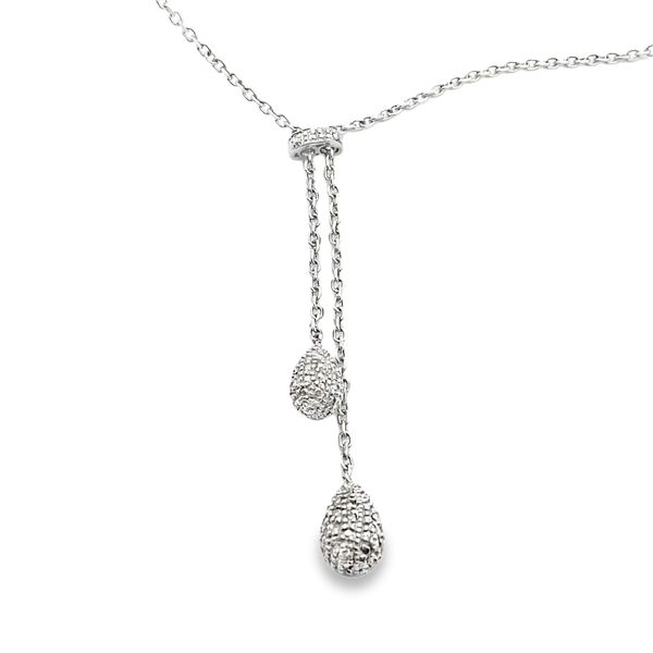ESTATE necklace with double bead lariat Graham Jewelers Wayzata, MN