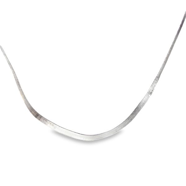 ESTATE 925 silver herringbone necklace 22