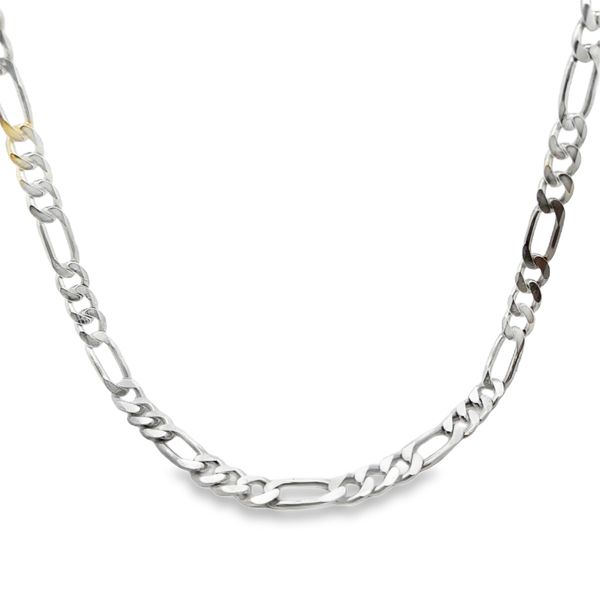ESTATE 8mm sterling silver figaro chain 20.5