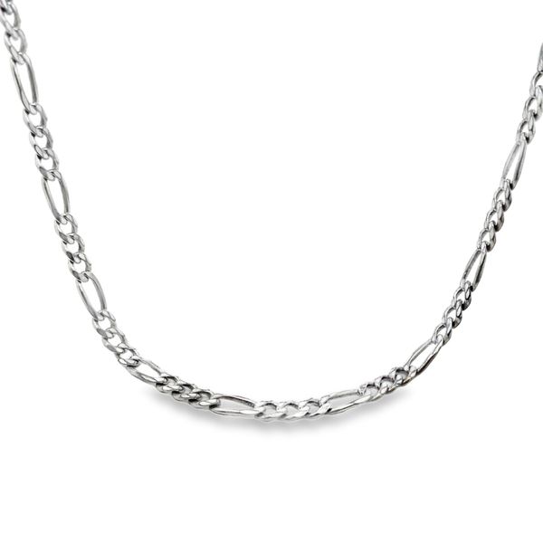 ESTATE 7mm sterling silver figaro chain 20
