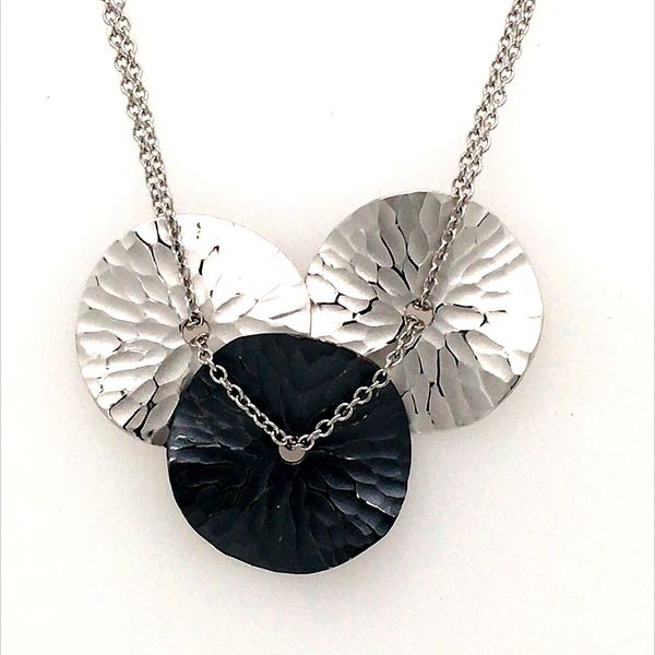 Toby Pomeroy Eco silver Oasis 3 Disc Matte Black Pendant Graham Jewelers Wayzata, MN