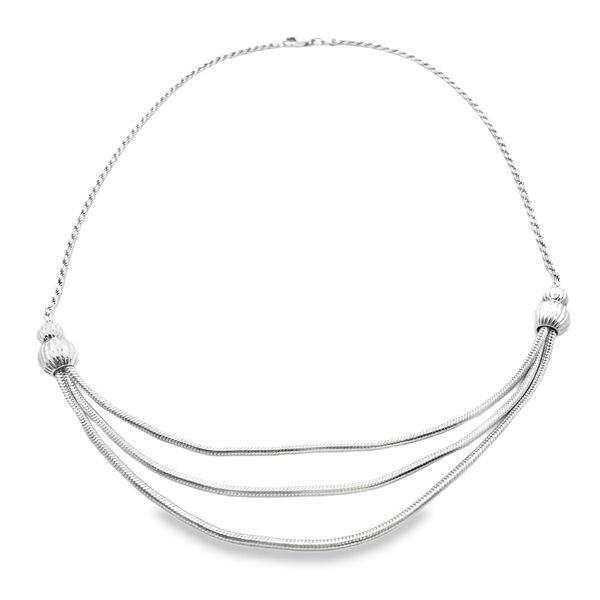 ESTATE Sterling Silver 3 row necklace 18