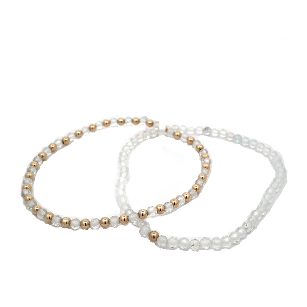 Gold filled beads and faceted white topaz bracelet Graham Jewelers Wayzata, MN